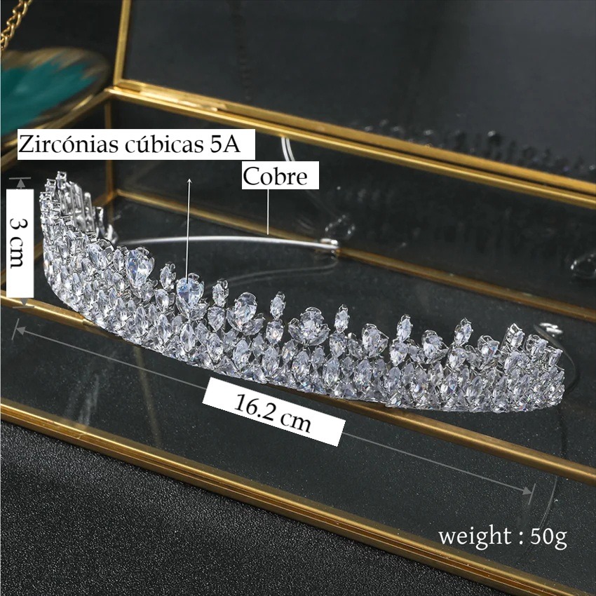 Tiara de Cristais Constelação de Gotas - Image 3